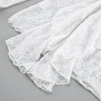 Chemisier en dentelle transparente blanche pour femmes