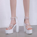 Sandales de mode transparentes en cuir talons pour femmes