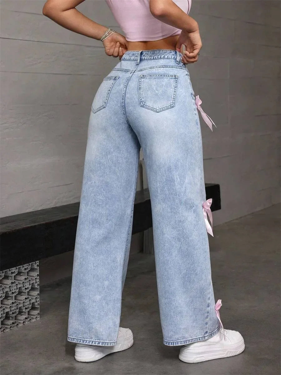 Jean vintage taille haute pour femmes