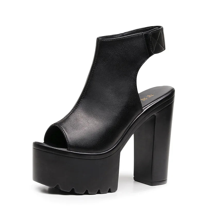 Sandales en cuir talons pour femmes