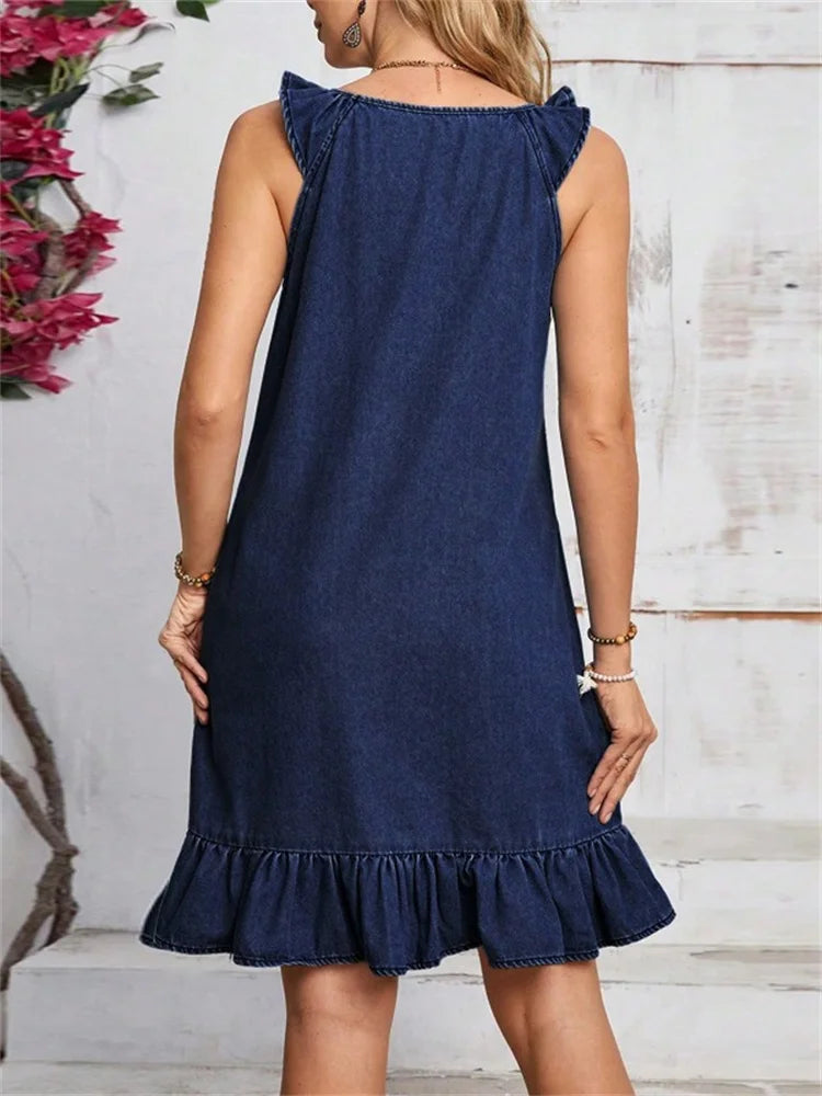 Robes en jean sans manches pour femmes