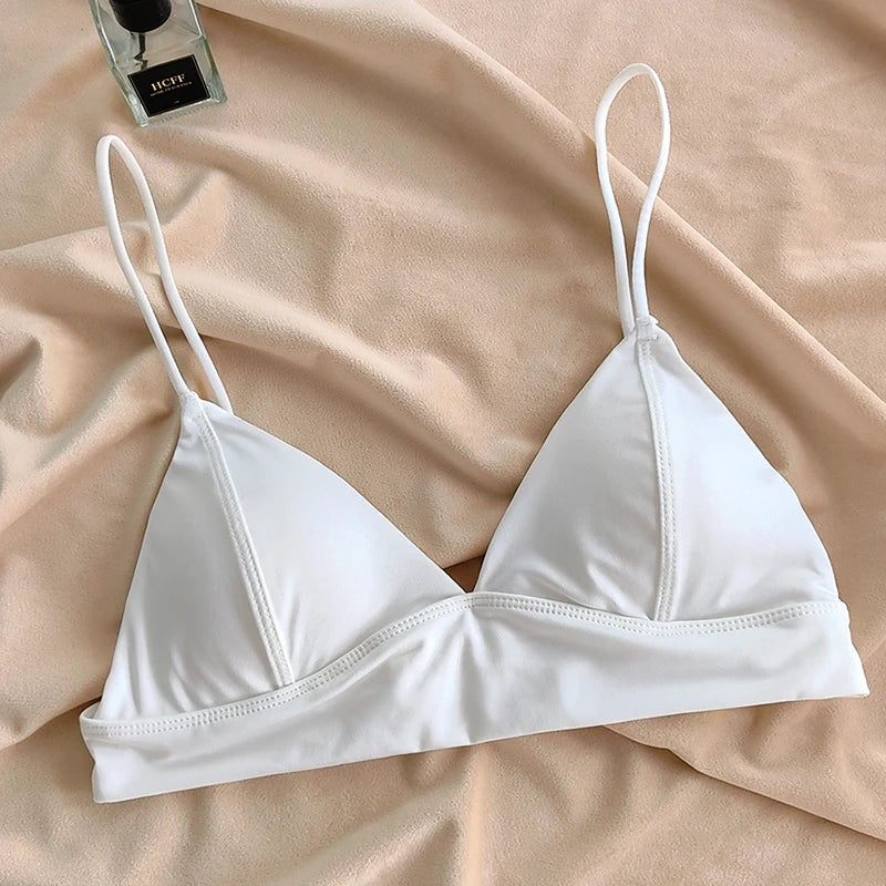 Soutien-gorge triangle sans coutures imprimé léopard pour femmes