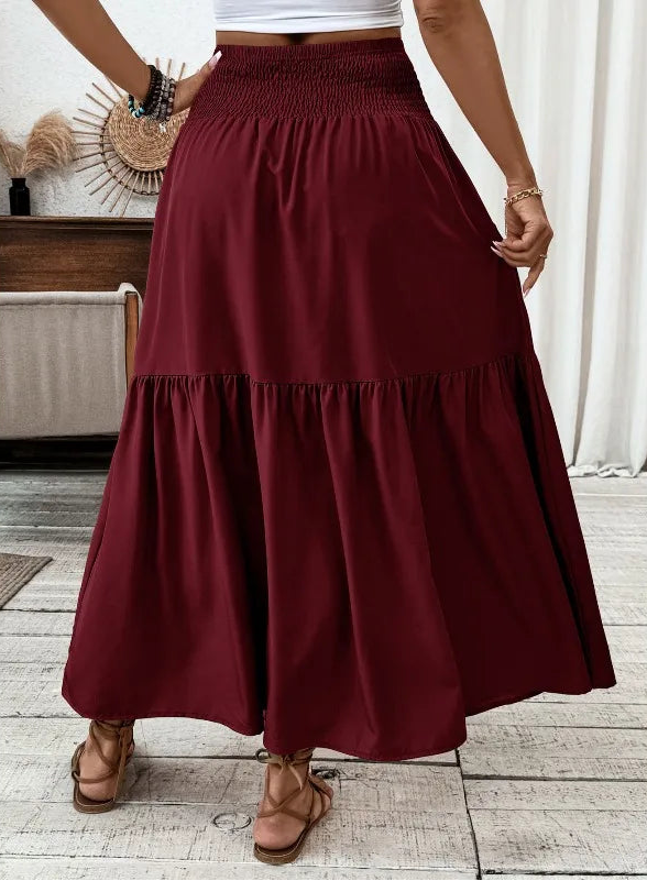 Jupe longue unie pour femmes