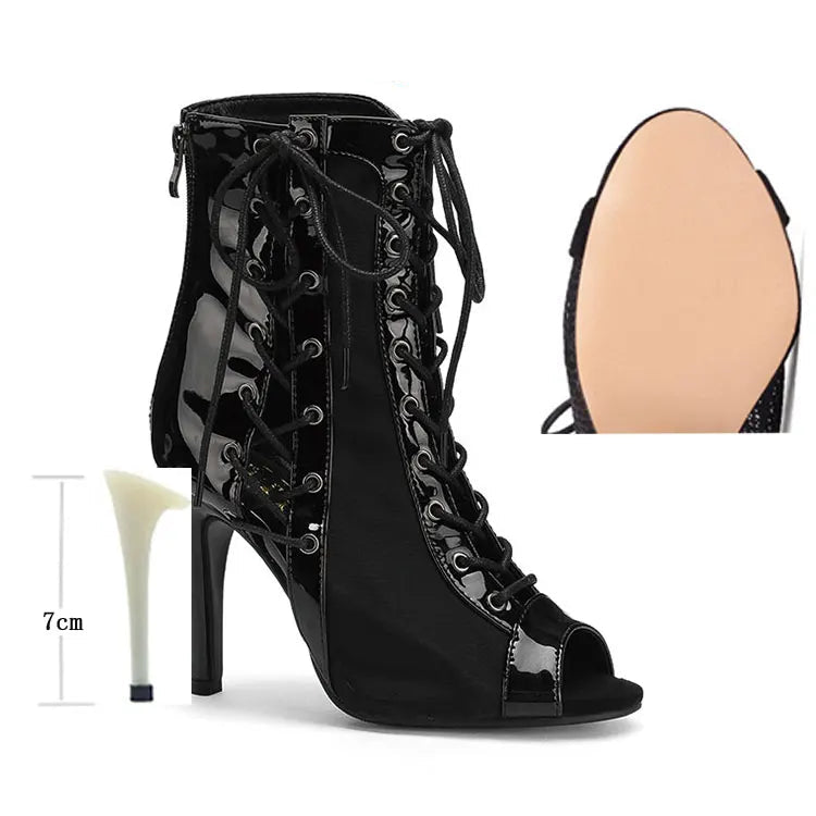 Bottines à lacets et talons hauts pour femmes