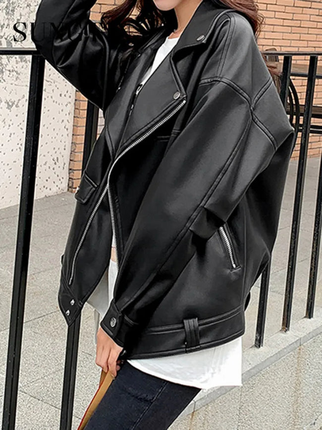 Blouson Femme en Similicuir – Style Streetwear Chic et Tendance