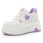 Baskets plate-forme en cuir pour femmes