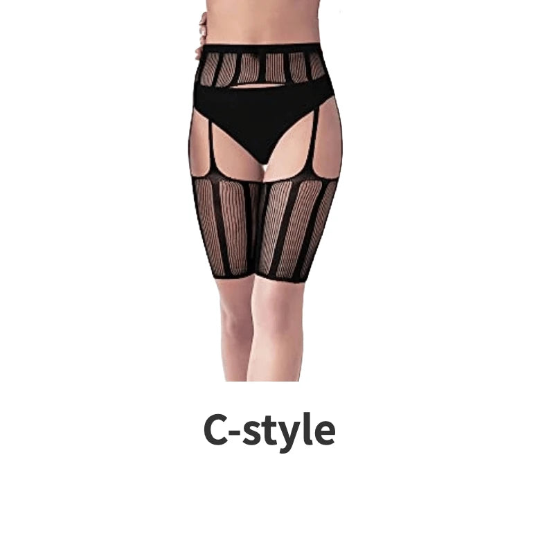 Collants résille taille haute pour femmes