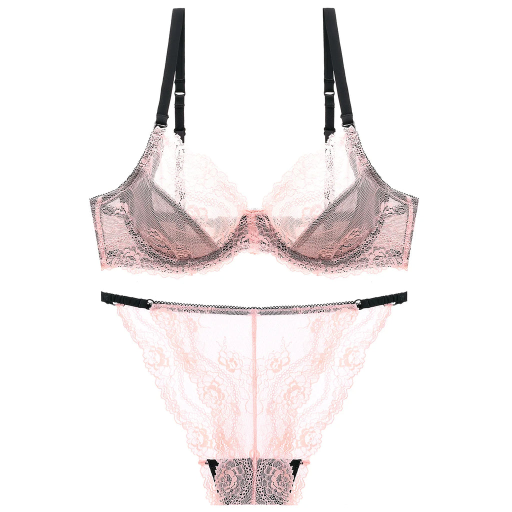 Ensemble de sous-vêtements français ultra fins soutien-gorge et culotte pour femmes