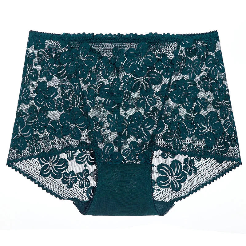 Culotte taille haute en dentelle sans couture pour femmes