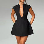Robe sans manches de couleur unie pour femmes