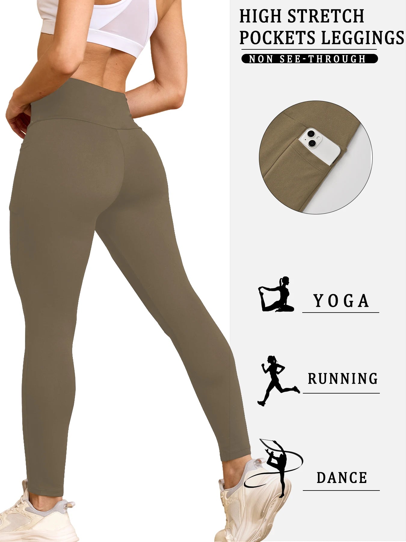 Leggings super doux avec poches pour femmes