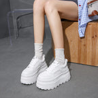 Baskets compensées blanches pour femmes