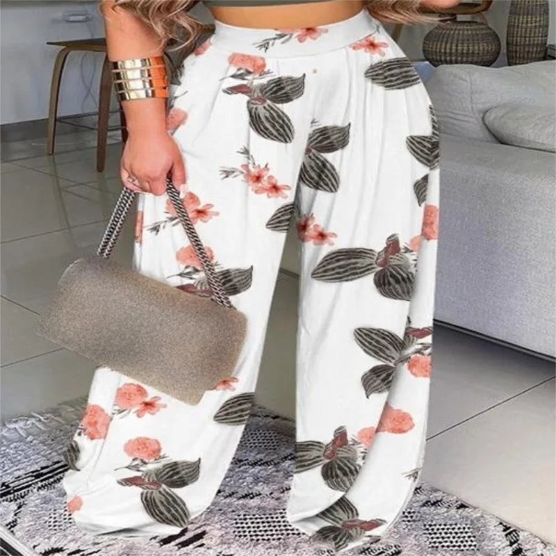 Ensemble deux pièces élégant pantalon long et tailleur léger pour femmes