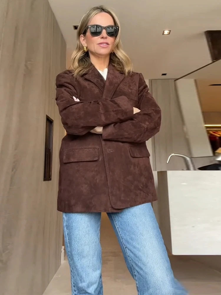 Veste marron vintage pour femmes