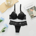Ensemble de sous-vêtements Sexy en dentelle brodée pour femmes