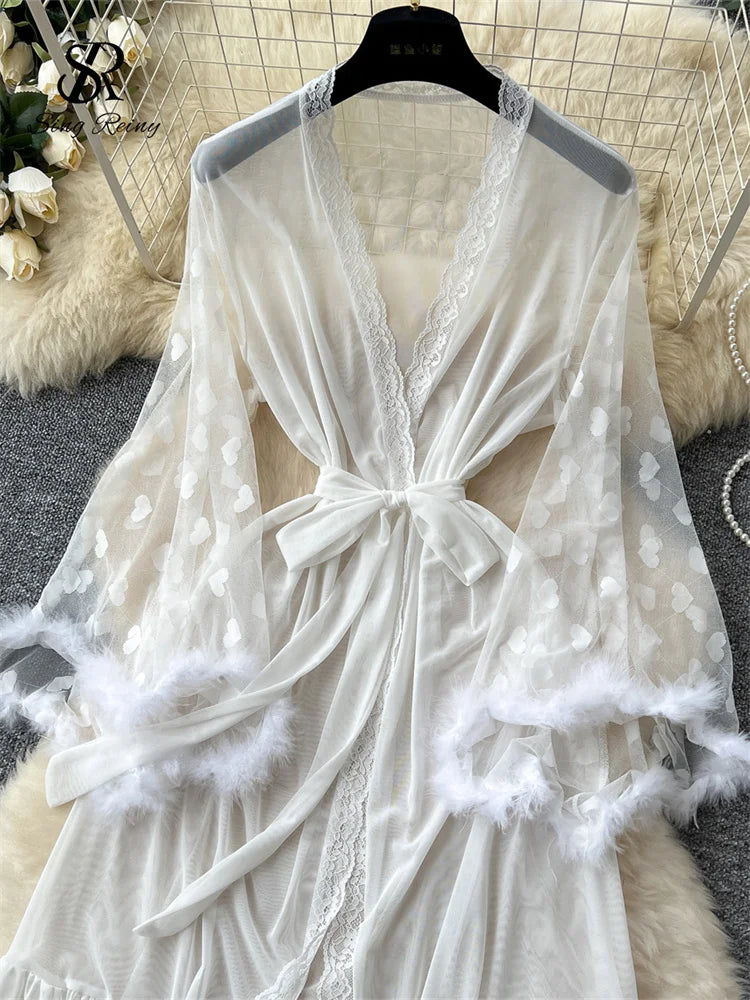 Robe Cardigan Femme – Élégante et Transparente