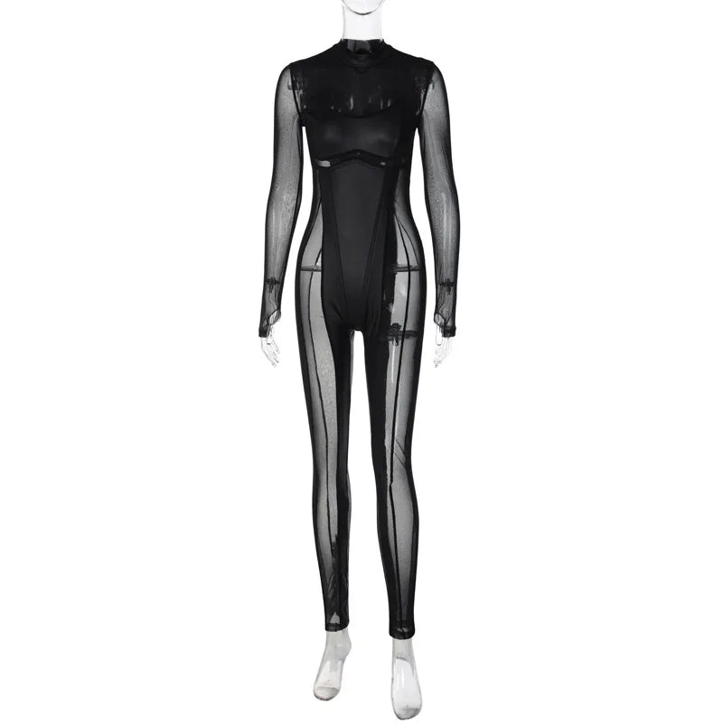 Combinaison Sexy en maille Patchwork pour femmes