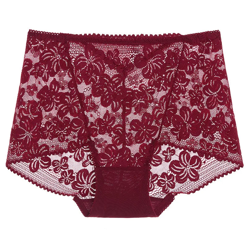 Culotte taille haute en dentelle sans couture pour femmes