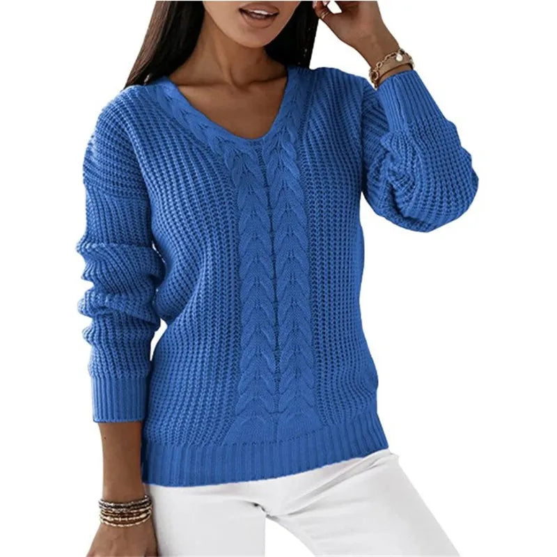 Pull ample en maille et manches longues pour femmes