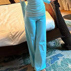 Pantalon large à revers pour femmes