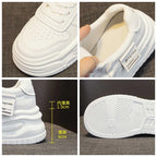 Baskets compensées en cuir de vache véritable pour femmes
