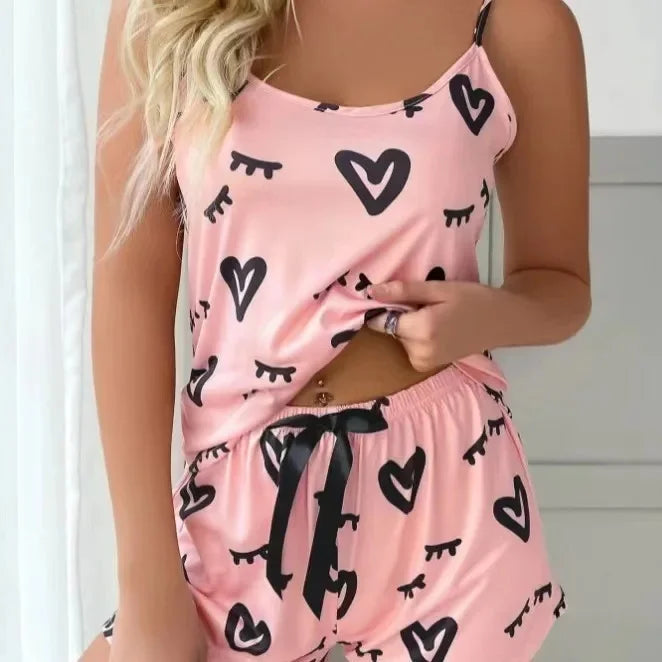 Ensemble deux pièces de vêtements de nuit pour femmes,