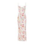Robe de soirée à imprimé floral avec bretelles spaghetti pour femmes