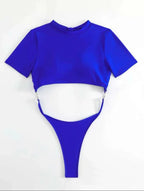 Maillot de bain Push Up une pièce à manches courtes pour femmes