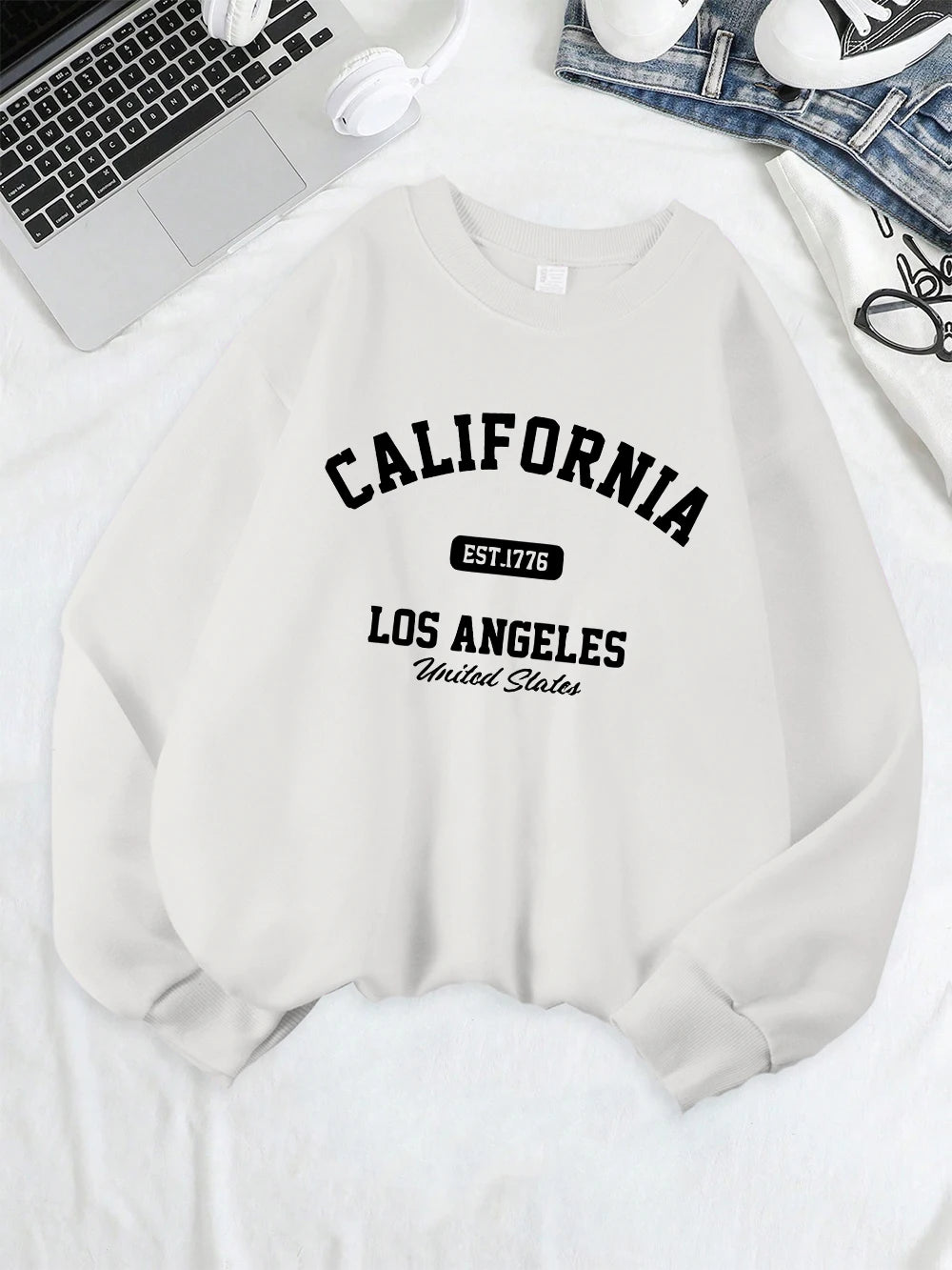 Sweat-shirts Imprimés Californie Los Angeles Est 1776 pour femmes