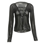 T-shirt en maille et manches longues pour femmes
