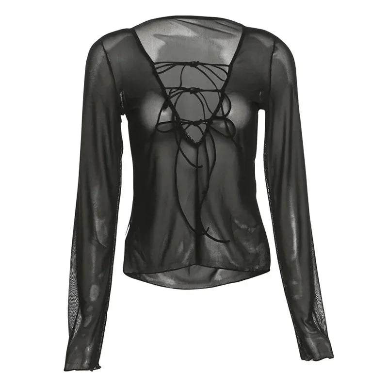 T-shirt en maille et manches longues pour femmes