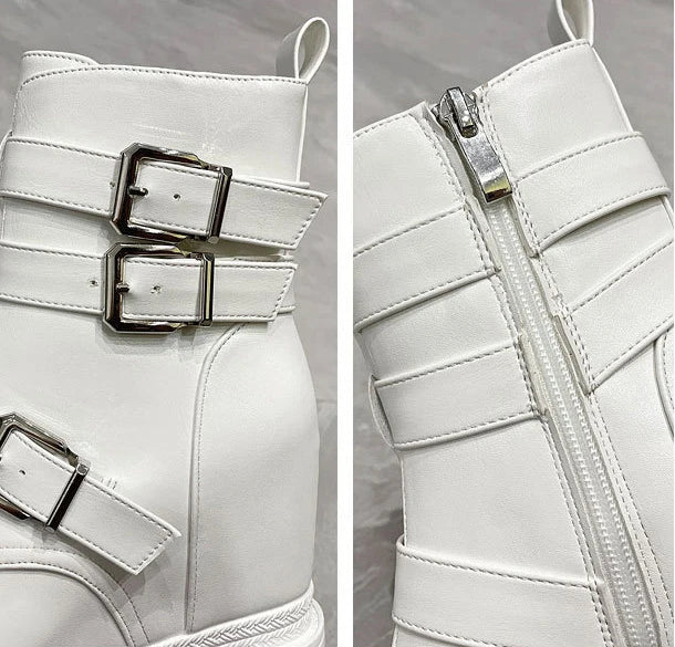 Bottines en cuir PU pour femmes