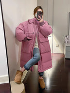 Manteau longue à capuche chaude pour femmes