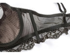 Ensemble soutien-gorge et slip push-up doublés en dentelle fine pour femmes