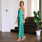 Robe tube élégante en satin et dos nu pour femmes