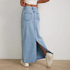 Jupe en jean brodée avec nœud style années 2020 pour femmes