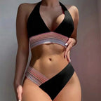 Maillot de bain deux pièces taille haute pour femmes