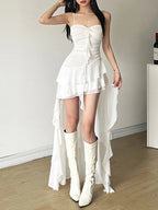 Robe à volants dos nu pour femmes