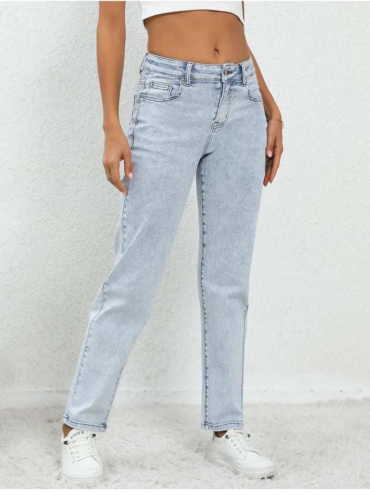 Jean taille moyenne vintage américain pour femmes