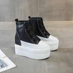 Bottines compensées en cuir PU pour femmes