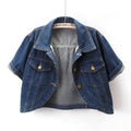 Veste en jean rose à manches courtes pour femmes