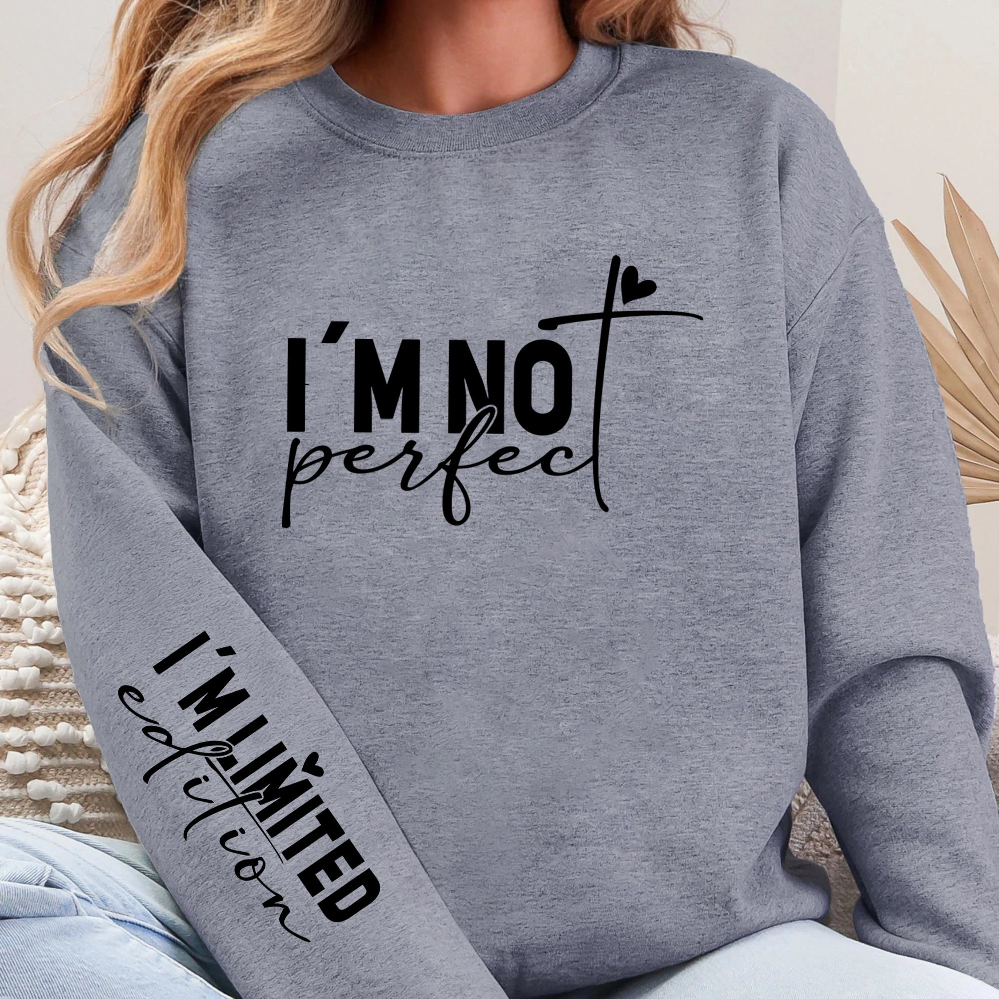 Sweat-shirt en molleton à col rond pour femmes