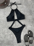 Maillot de bain une pièce monokini sexy à découpes et dos nu pour femmes