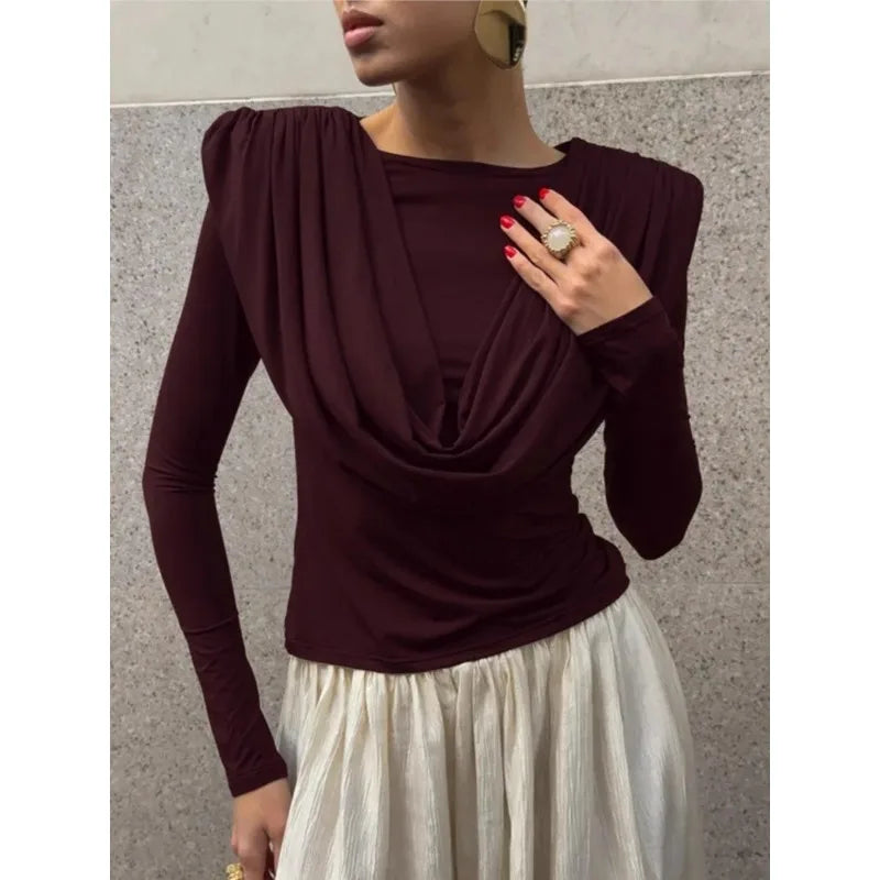 T-shirt à manches longues décontracté pour femmes
