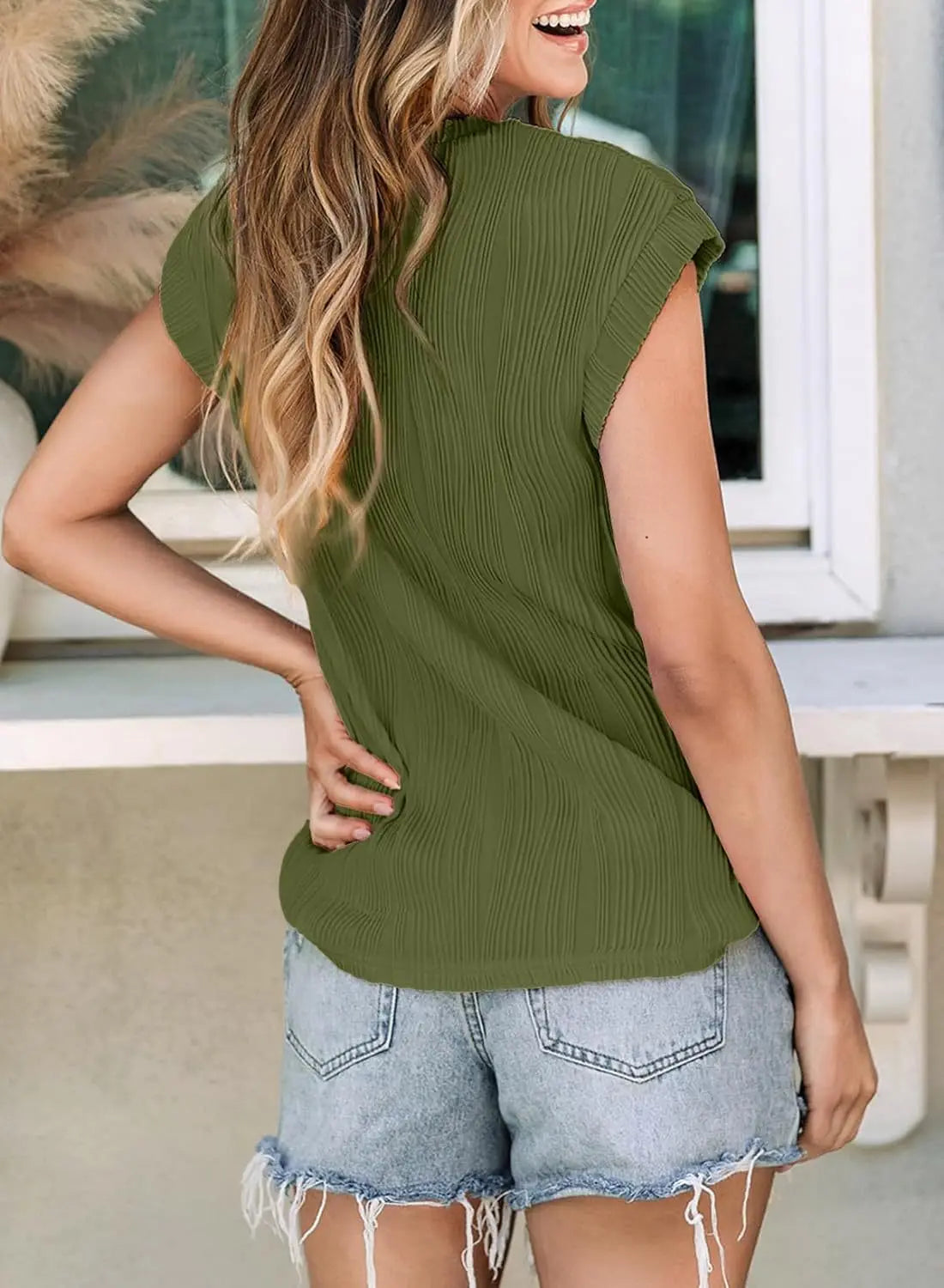 Chemisier décontracté et élégant de couleur unie pour femmes