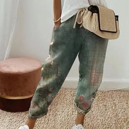 Pantalon Fleuri Femme – Imprimé Vintage