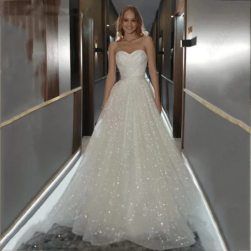 Robe de mariée princesse scintillante pour femmes
