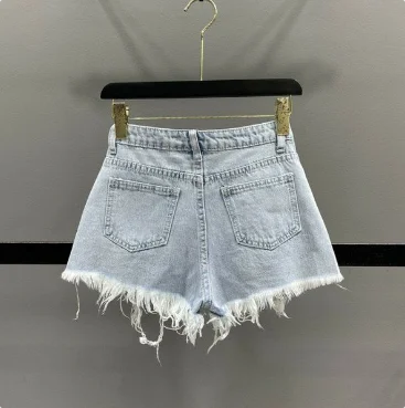 Shorts en jean taille haute pour femmes