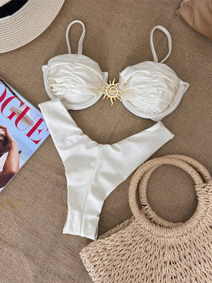 Bikini Brésilien 2 Pièces Femme – Armatures et Effet Brillant