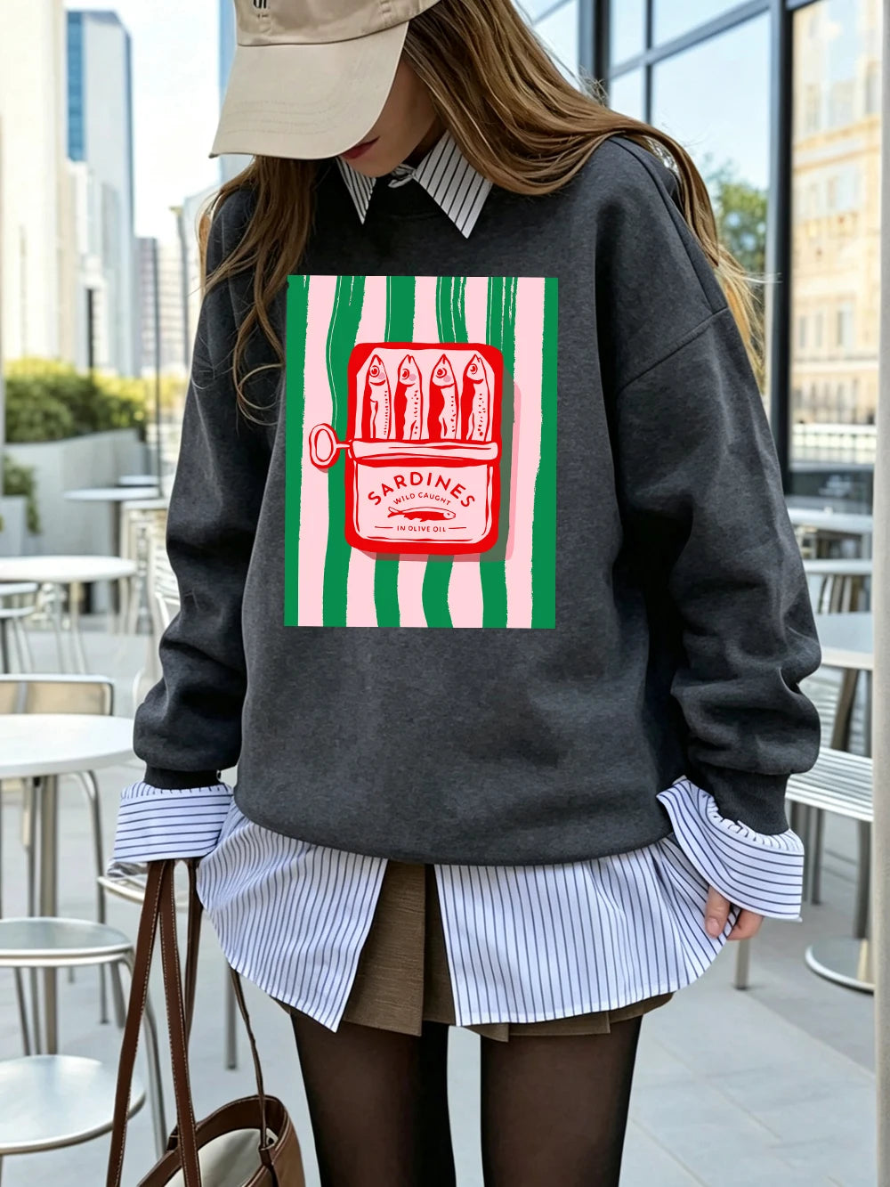 Sweat-shirts imprimés Sardines Wild Caught pour femmes